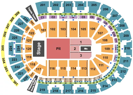 ENDSTAGE PIT 3 Seating Map Seating Chart