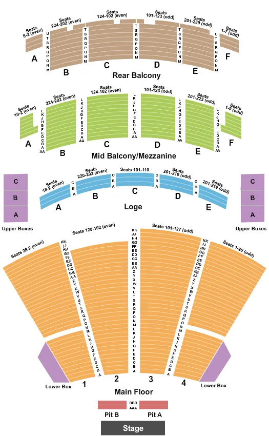 END STAGE Seating Map Seating Chart