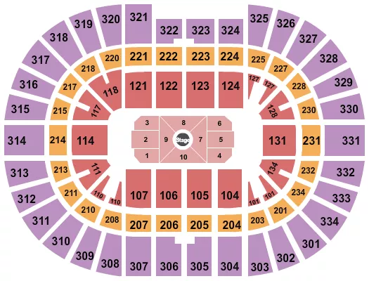 CENTER STAGE 1 Seating Map Seating Chart