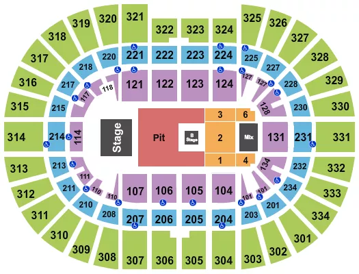 NINE INCH NAILS Seating Map Seating Chart
