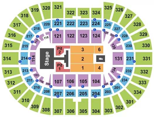 PHIL WICKHAM Seating Map Seating Chart